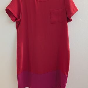 Adrienne Vittadini Red and Pink Mini Dress